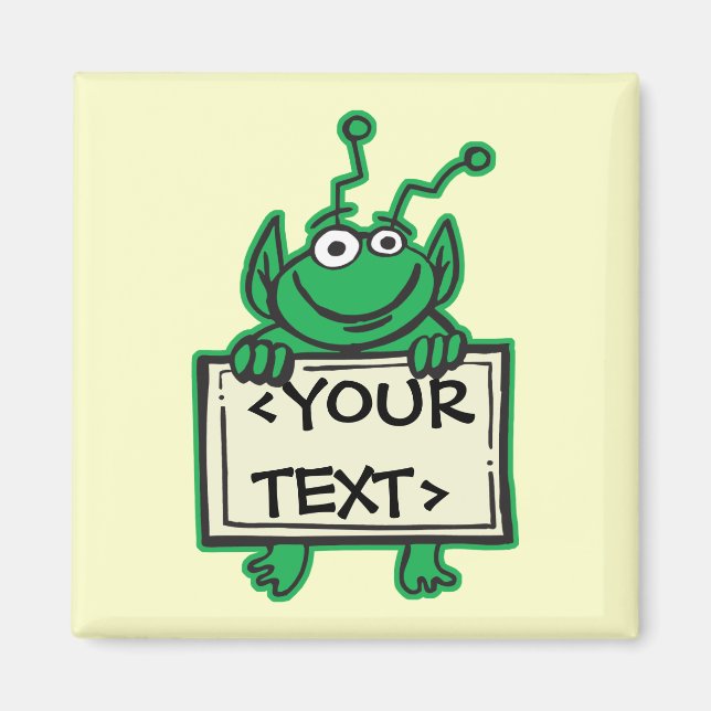 ÍMAN MARCIANO ALIEN SEGURANDO PLACA PERSONALIZADA, <YOU (Frente)