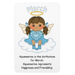 Íman Março Birthstone Angel Brunette - Magnet Premium