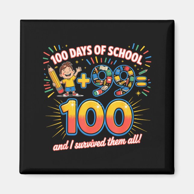 Íman Marco de 100 dias de aprendizado na escola Profess (Frente)