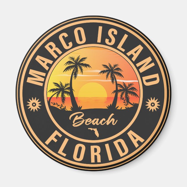 Íman Marco Island surfing Beach Vintage 60s (Frente)
