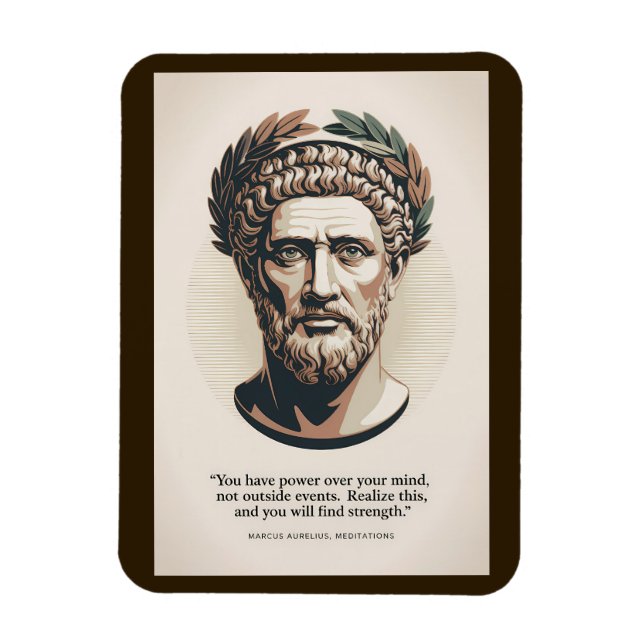 Íman Marcus Aurelius Meditations Quote Illustration Art (Vertical)