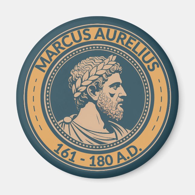 Íman Marcus Aurelius Roman Emperor Illustration Badge (Frente)