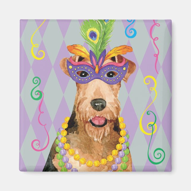 Íman Mardi Gras Airedale (Frente)