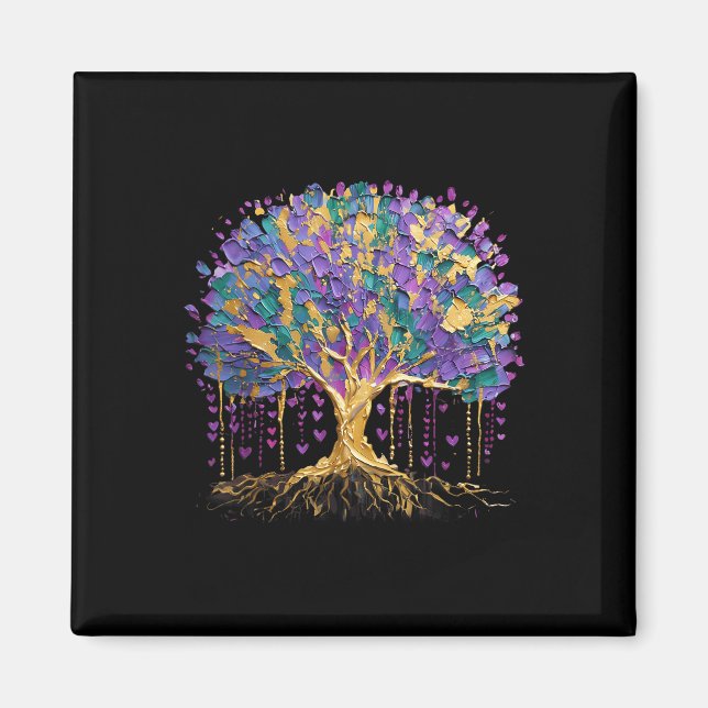 Íman Mardi Gras Bead Tree Carnaval Nova Orleans 2025 (Frente)