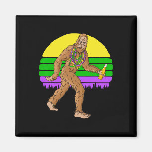 Íman Mardi Gras Bigfoot Miçangas E Beer Sasquatch Fat T