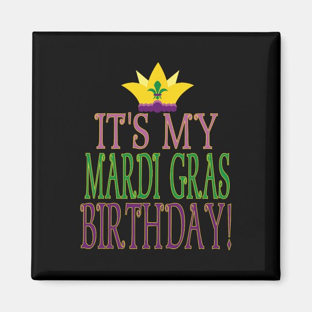 Íman Mardi Gras Birthday - Tema do Partido Mardi Gras (Frente)