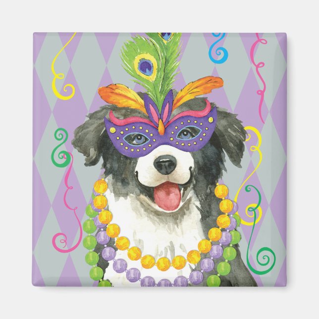 Íman Mardi Gras Border Collie (Frente)