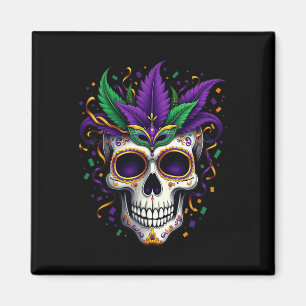Íman Mardi Gras Costume Sugar Skull Carnaval Nova Orlea