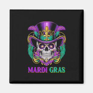 Íman Mardi Gras Costume Sugar Skull Carnaval Nova Orlea