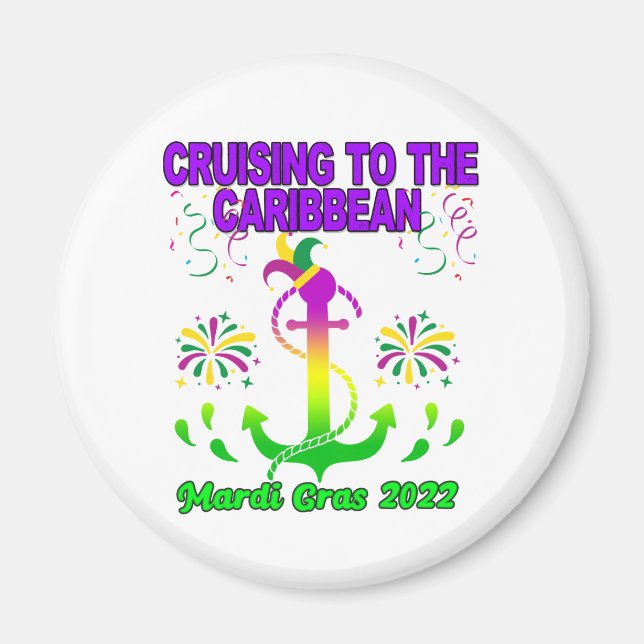 Íman Mardi Gras Cruise Squad Crew Team 2022 Matching (Frente)