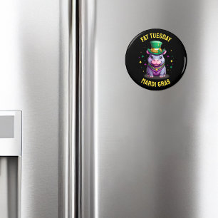 Íman Mardi Gras Fat Terça-feira Hippo Sticker