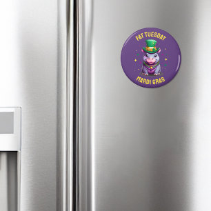 Íman Mardi Gras Fat Terça-feira Hippo Sticker