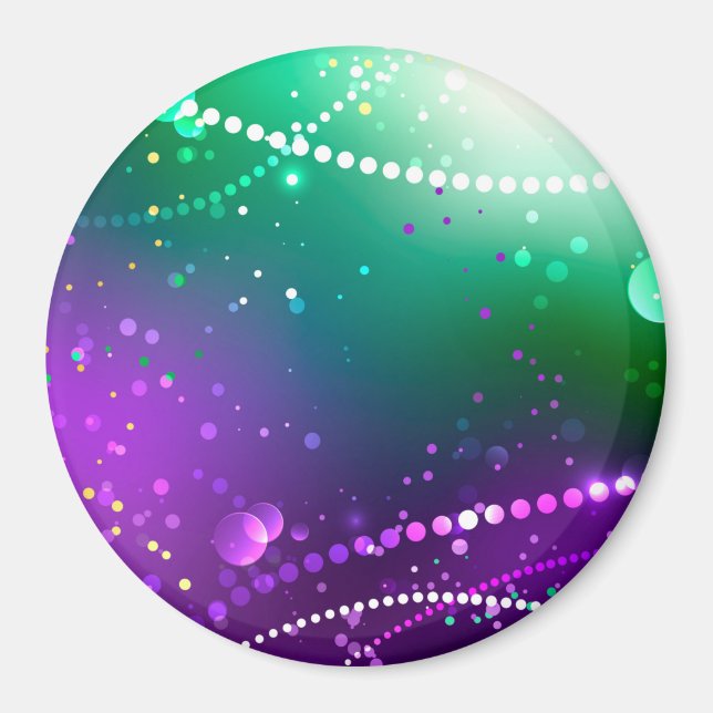 Íman Mardi Gras Festivo Purple Background (Frente)