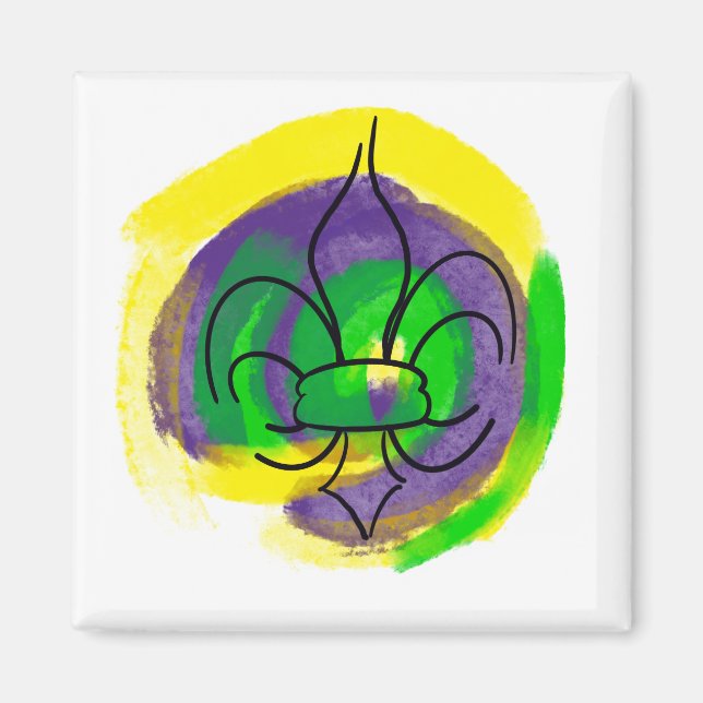 Íman Mardi Gras Fleur De Lis (Frente)
