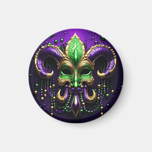 Íman Mardi Gras Fleur De Lis Design