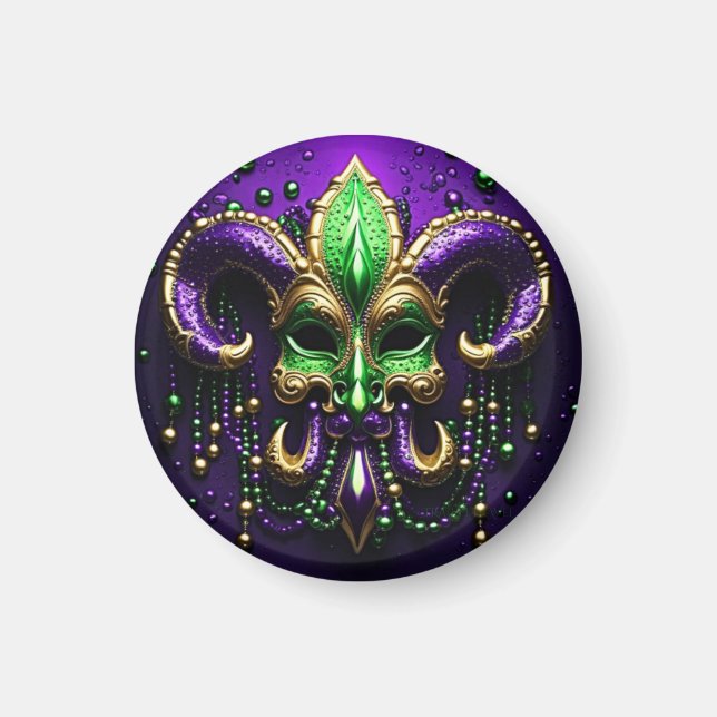 Íman Mardi Gras Fleur De Lis Design (Frente)