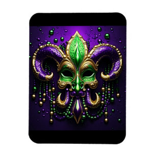 Íman Mardi Gras Fleur De Lis Design