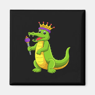 Íman Mardi Gras King Crocodile Funny Mardi Gras K