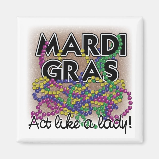 Íman Mardi Gras Lady Magnet - (Frente)