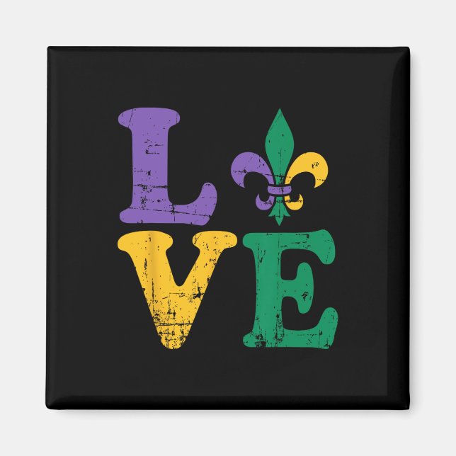 Íman Mardi Gras Love Fleur De Lis (Frente)