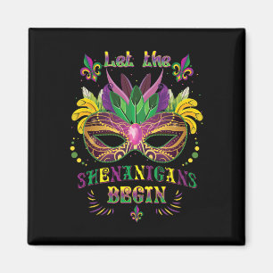 Íman Mardi Gras Mask Costume Que Os Shenanigans Comecem