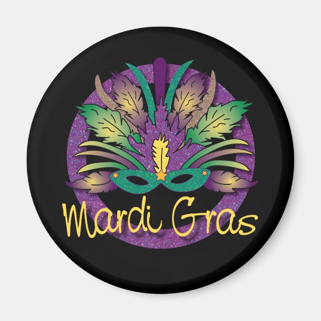 Íman Mardi Gras Mask Magnet (Frente)