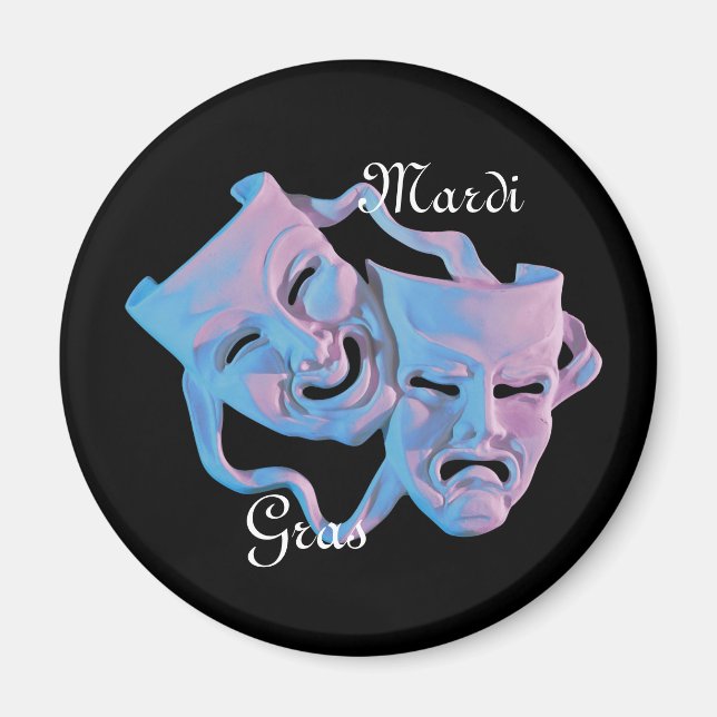 Íman Mardi Gras Mask Magnet (Frente)