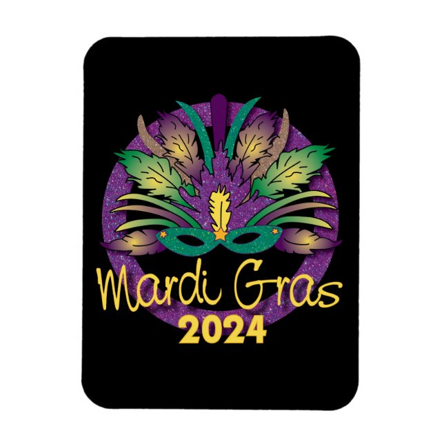 Íman Mardi Gras Mask Magnet - 2024 (Vertical)