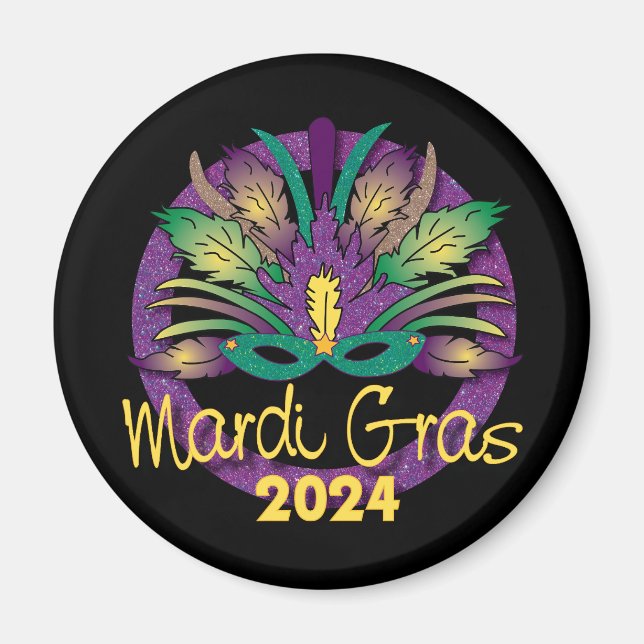 Íman Mardi Gras Mask Magnet - 2024 (Frente)