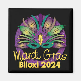 Íman Mardi Gras Mask Magnet - 2024 - Biloxi, MS