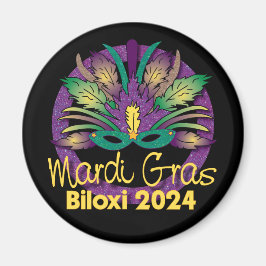 Íman Mardi Gras Mask Magnet - 2024 - Biloxi, MS