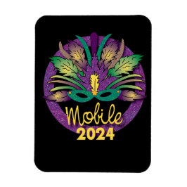 Íman Mardi Gras Mask Magnet - 2024 - Mobile