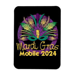 Íman Mardi Gras Mask Magnet - 2024 - Mobile