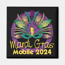 Íman Mardi Gras Mask Magnet - 2024 - Mobile, AL