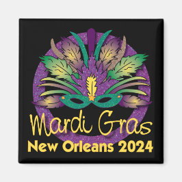 Íman Mardi Gras Mask Magnet - 2024 - Nova Orleans