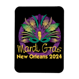 Íman Mardi Gras Mask Magnet - 2024 - Nova Orleans