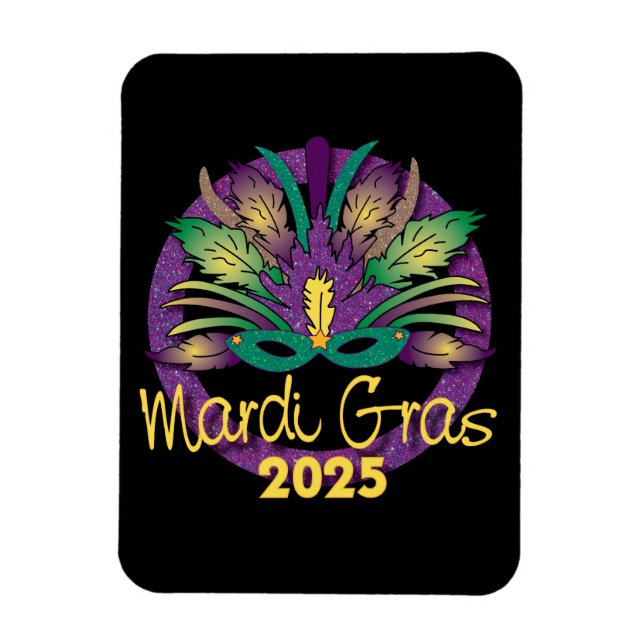 Íman Mardi Gras Mask Magnet - 2025 (Vertical)