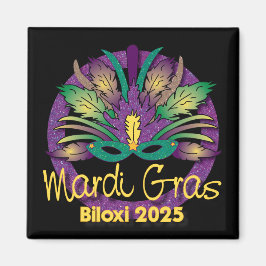 Íman Mardi Gras Mask Magnet - 2025 - Biloxi, MS