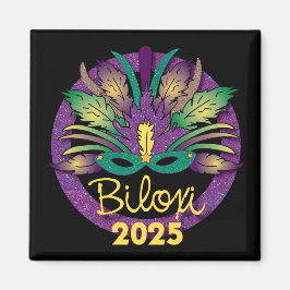Íman Mardi Gras Mask Magnet - 2025 - Biloxi, MS