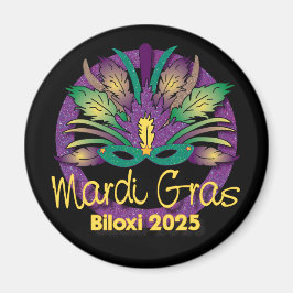 Íman Mardi Gras Mask Magnet - 2025 - Biloxi, MS