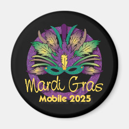 Íman Mardi Gras Mask Magnet - 2025 - Mobile, AL