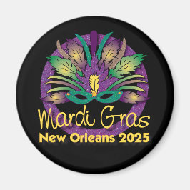 Íman Mardi Gras Mask Magnet - 2025 - Nova Orleans