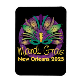 Íman Mardi Gras Mask Magnet - 2025 - Nova Orleans