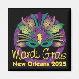 Íman Mardi Gras Mask Magnet - 2025 - Nova Orleans