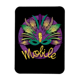 Íman Mardi Gras Mask Magnet - Mobile, AL