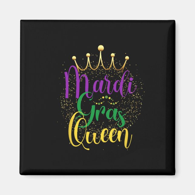 Íman Mardi Gras Queen Parade Figurume Mulheres Presente (Frente)