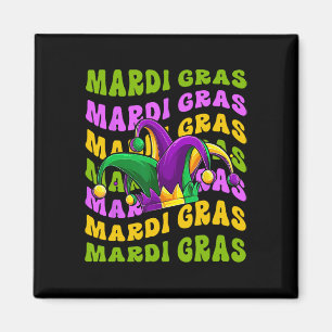 Íman Mardi Gras Retro Groovy Jester Hat New Orleans Car