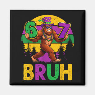 Íman Mardi Gras Seis Sete 6 7 Bruh Meme Bigfoot Sasquat