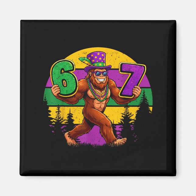Íman Mardi Gras Six Seven 6 7 Meme Bigfoot Sasquatch Bo (Frente)