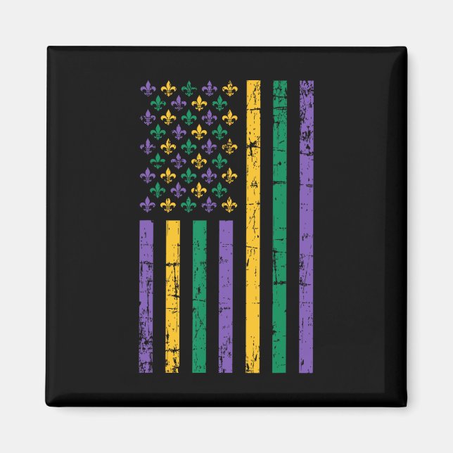 Íman Mardi Gras Us Flag (Frente)